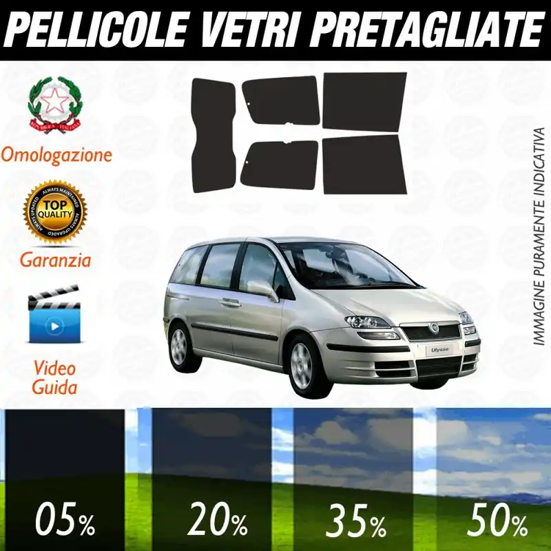 Vendita Finale Fiat Ulisse dal 2003 al 2006 Pellicole Oscuramento Vetri Posteriori Auto Pre Tagliate a Misura