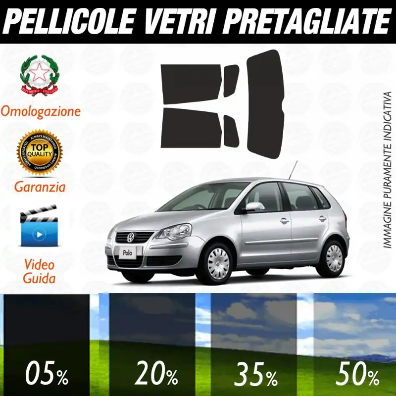 Prezzo Conveniente Volkswagen Polo 5P dal 2002 al 2008 Pellicole Oscuramento Vetri Posteriori Auto Pre Tagliate a Misura