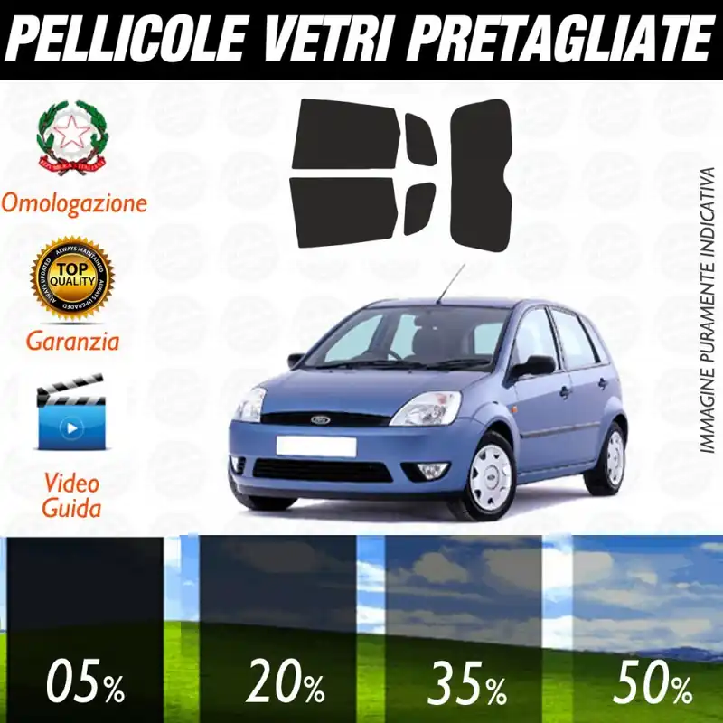Ford Fiesta 5P dal 2002 al 2008 Pellicole Oscuramento Vetri Posteriori Auto Pre Tagliate a Misura Promozione Esclusiva