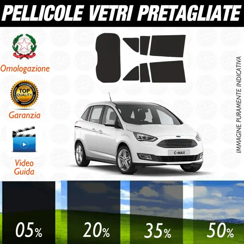 Ford Grand C Max dal 2011 ad OGGI Pellicole Oscuramento Vetri Posteriori Auto Pre Tagliate a Misura Di Tendenza