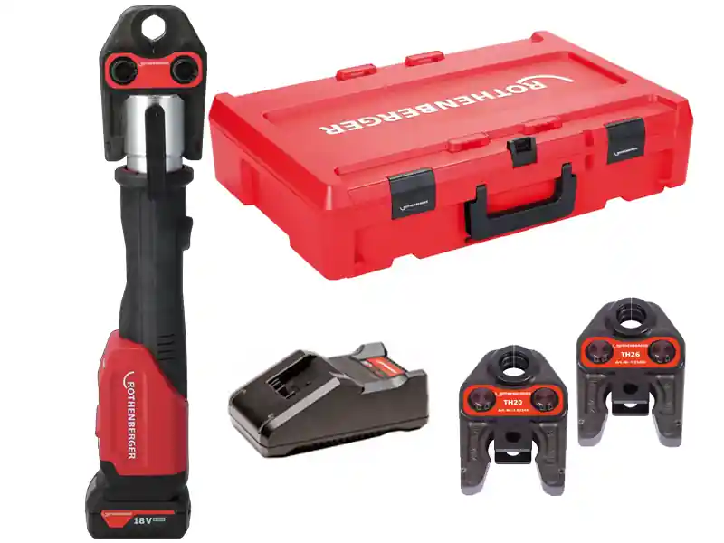 Nuovo Arrivo Rothenberger pressatrice Romax 4000 AMPShare con batteria, caricabatterie e 3 ganasce TH