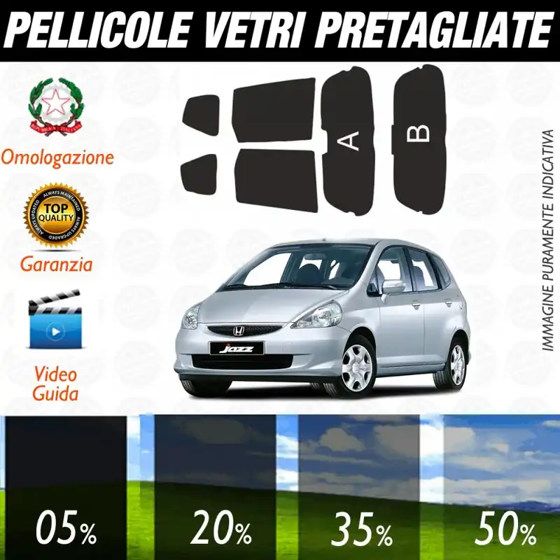 Honda Jazz dal 2000 al 2009 Pellicole Oscuramento Vetri Posteriori Auto Pre Tagliate a Misura Nuovo Arrivo