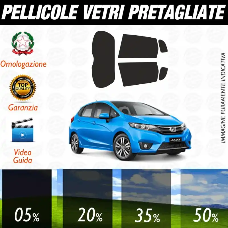 Honda Jazz dal 2016 ad OGGI Pellicole Oscuramento Vetri Posteriori Auto Pre Tagliate a Misura Prezzo Scontato
