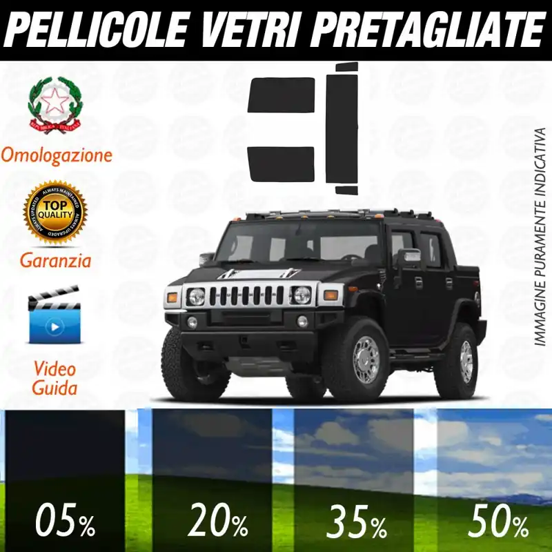 Prezzo Conveniente Hummer H2 SUT dal 2004 al 2009 Pellicole Oscuramento Vetri Posteriori Auto Pre Tagliate a Misura