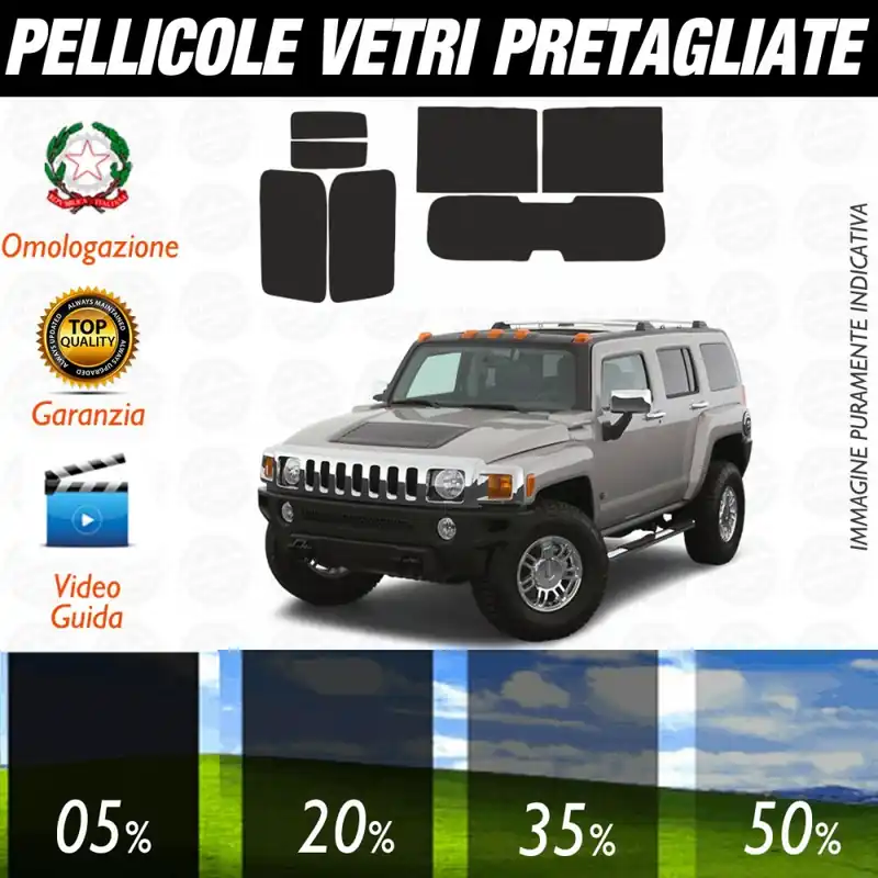 Popolare Hummer H3 dal 2006 al 2010 Pellicole Oscuramento Vetri Posteriori Auto Pre Tagliate a Misura