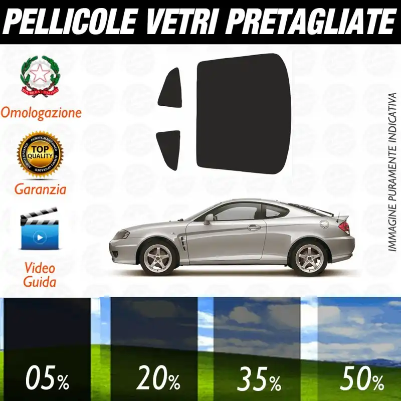 Hyundai Coupè dal 2002 al 2006 Pellicole Oscuramento Vetri Posteriori Auto Pre Tagliate a Misura Promozione