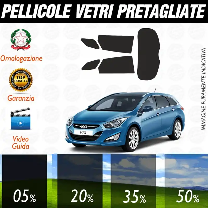 Hyundai I40 5P dal 2011 ad OGGI Pellicole Oscuramento Vetri Posteriori Auto Pre Tagliate a Misura Più Venduto