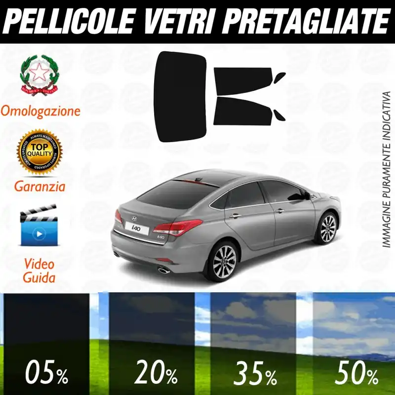 Economico Hyundai I40 Berlina dal 2011 ad OGGI Pellicole Oscuramento Vetri Posteriori Auto Pre Tagliate a Misura
