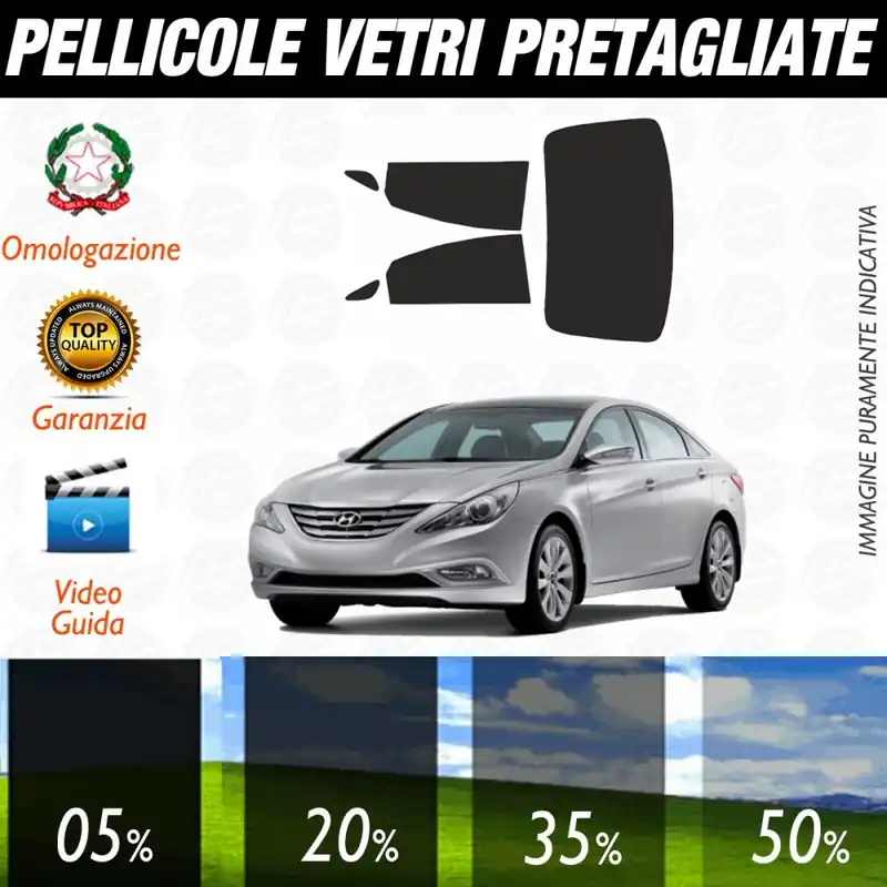 Hyundai I45 Berlina dal 2010 ad OGGI Pellicole Oscuramento Vetri Posteriori Auto Pre Tagliate a Misura Professionale