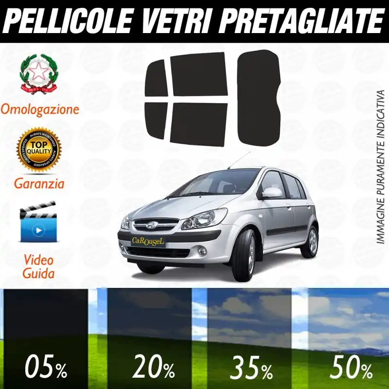 Novità Hyundai Getz 5P dal 2002 al 2006 Pellicole Oscuramento Vetri Posteriori Auto Pre Tagliate a Misura