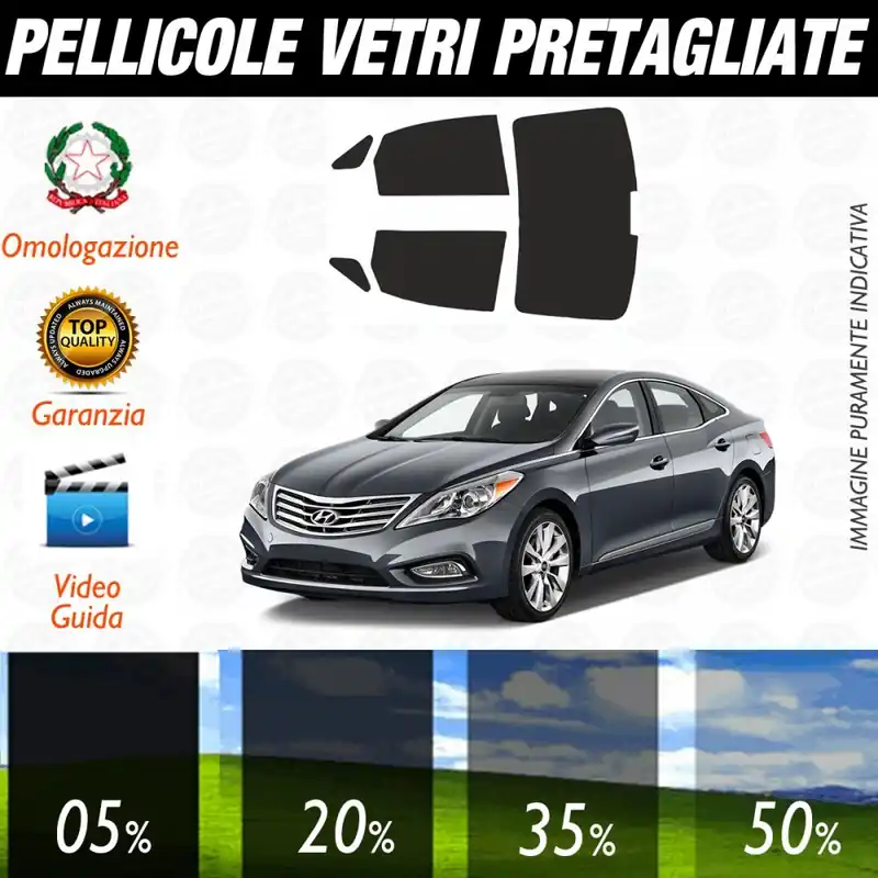 Hyundai Grandeur Berlina dal 2007 ad OGGI Pellicole Oscuramento Vetri Posteriori Auto Pre Tagliate a Misura Spedito Oggi