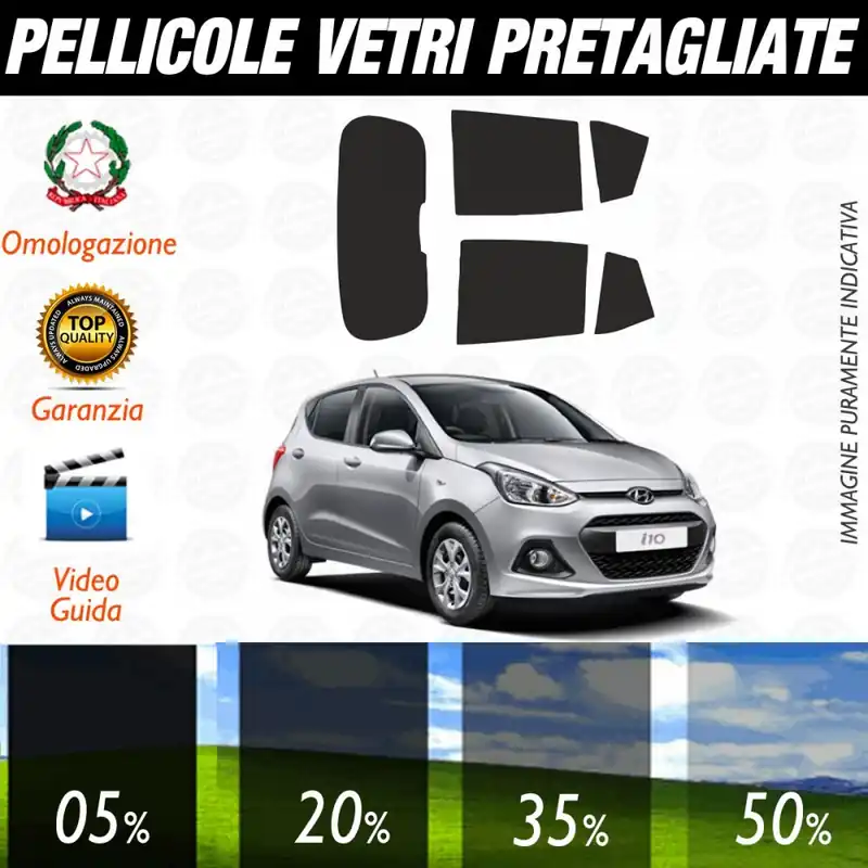 Hyundai I10 dal 2007 al 2013 Pellicole Oscuramento Vetri Posteriori Auto Pre Tagliate a Misura Offerta Limitata