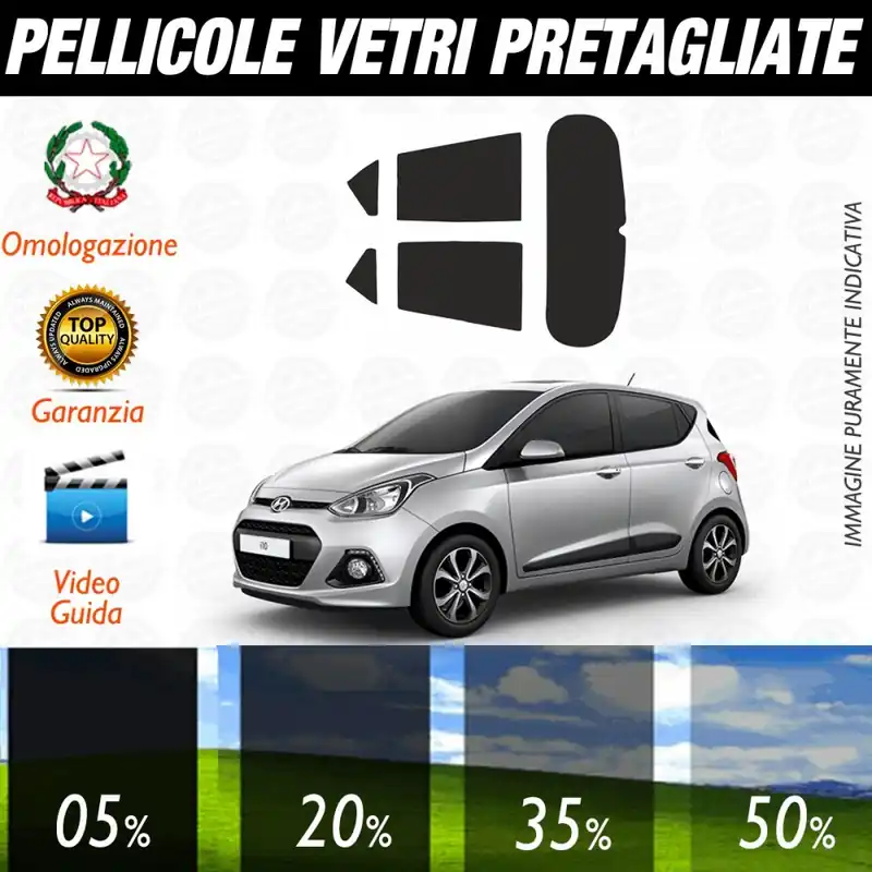 Hyundai I10 dal 2014 al 2016 Pellicole Oscuramento Vetri Posteriori Auto Pre Tagliate a Misura Vendita Finale
