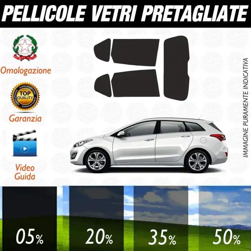 Hyundai I30 Sw dal 2007 al 2012 Pellicole Oscuramento Vetri Posteriori Auto Pre Tagliate a Misura Di Tendenza