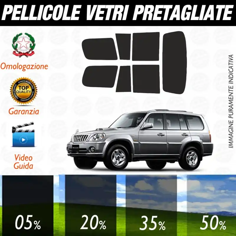 Hyundai Terracan dal 2002 al 2016 Pellicole Oscuramento Vetri Posteriori Auto Pre Tagliate a Misura Di Tendenza