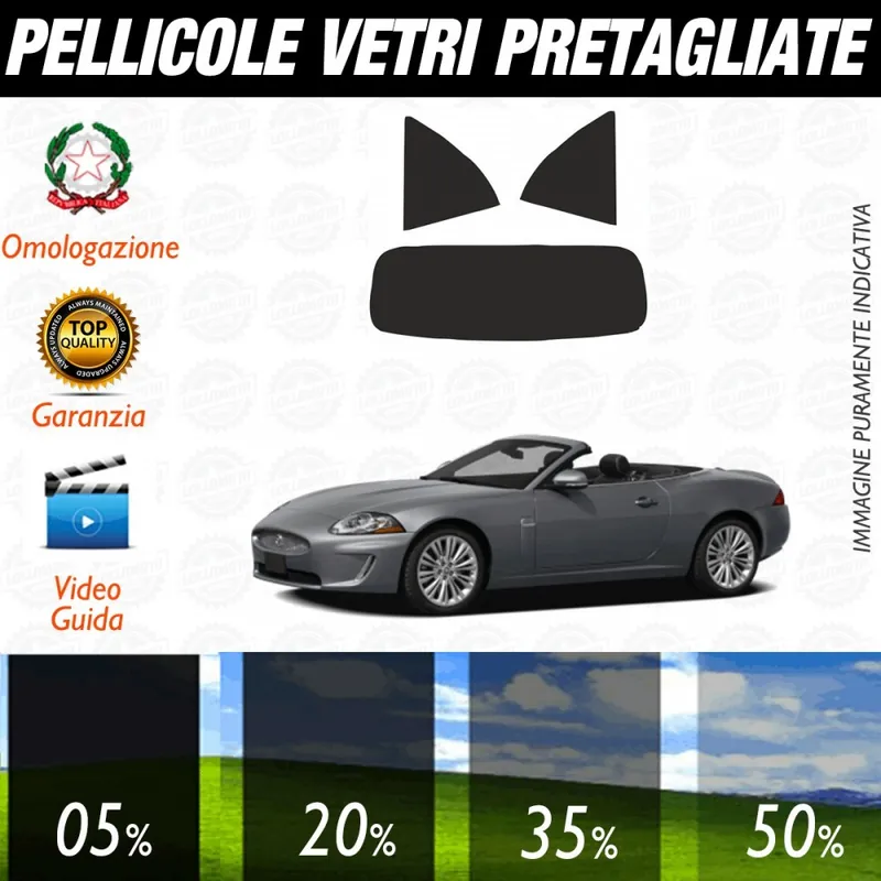 Jaguar Xk/Xkr Cabrio dal 2007 al 2011 Pellicole Oscuramento Vetri Posteriori Auto Pre Tagliate a Misura Compra Online