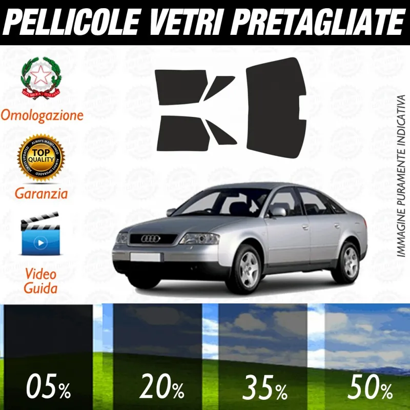Audi A6 Berlina dal 1997 al 2004 Pellicole Oscuramento Vetri Auto Pre Tagliate a Misura Prezzo Scontato