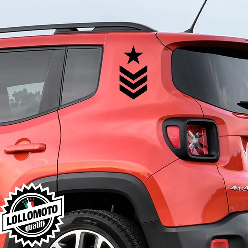 Prezzo Basso 2pz Stelle Graduate Jeep Renegade Adesivi Esercito Militare US ARMY Montanti Stickers Adesivo