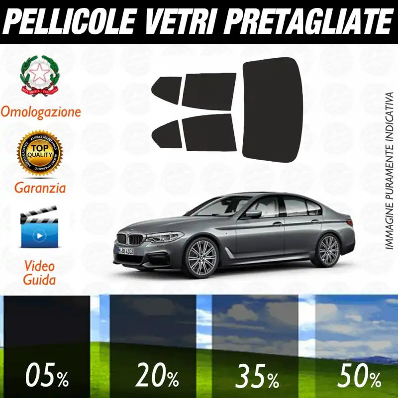 Bmw Serie 5 Berlina dal 2011 al 2016 Pellicole Oscuramento Vetri Posteriori Auto Pre Tagliate a Misura con Plotter Ultime Pezzi
