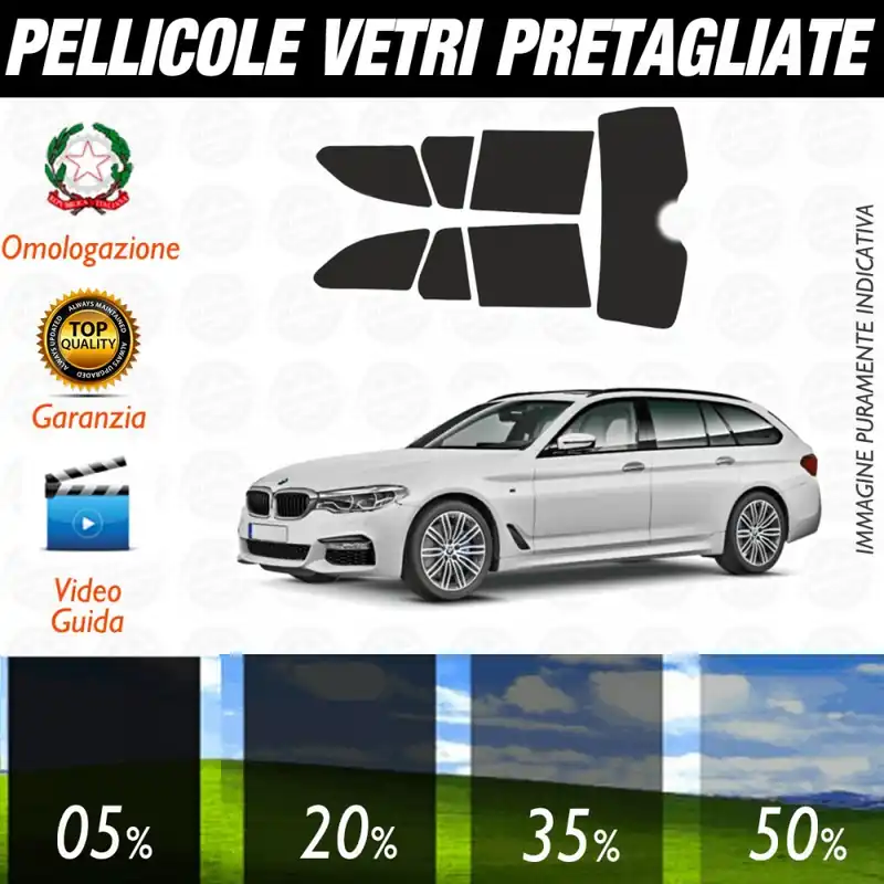 Di Tendenza Bmw Serie 5 Touring dal 2017 ad OGGI Pellicole Oscuramento Vetri Posteriori Auto Pre Tagliate a Misura