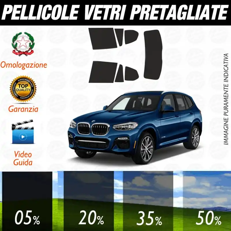 Occasione Bmw X3 dal 2018 ad OGGI Pellicole Oscuramento Vetri Auto Pre Tagliate a Misura