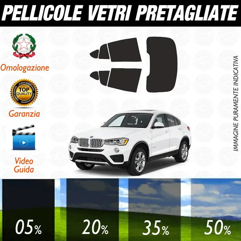 Bmw X4 dal 2014 al 2018 Pellicole Oscuramento Vetri Posteriori Auto Pre Tagliate a Misura Prezzo Basso