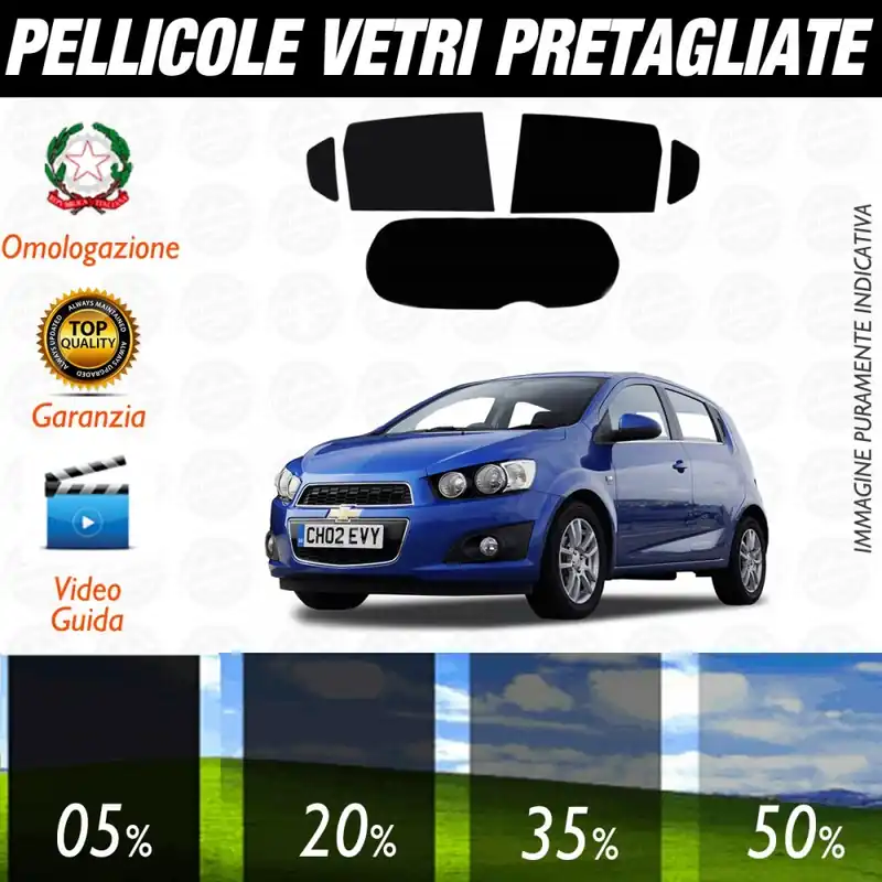 Affare Chevrolet Aveo 5P dal 2009 al 2010 Pellicole Oscuramento Vetri Posteriori Auto Pre Tagliate a Misura
