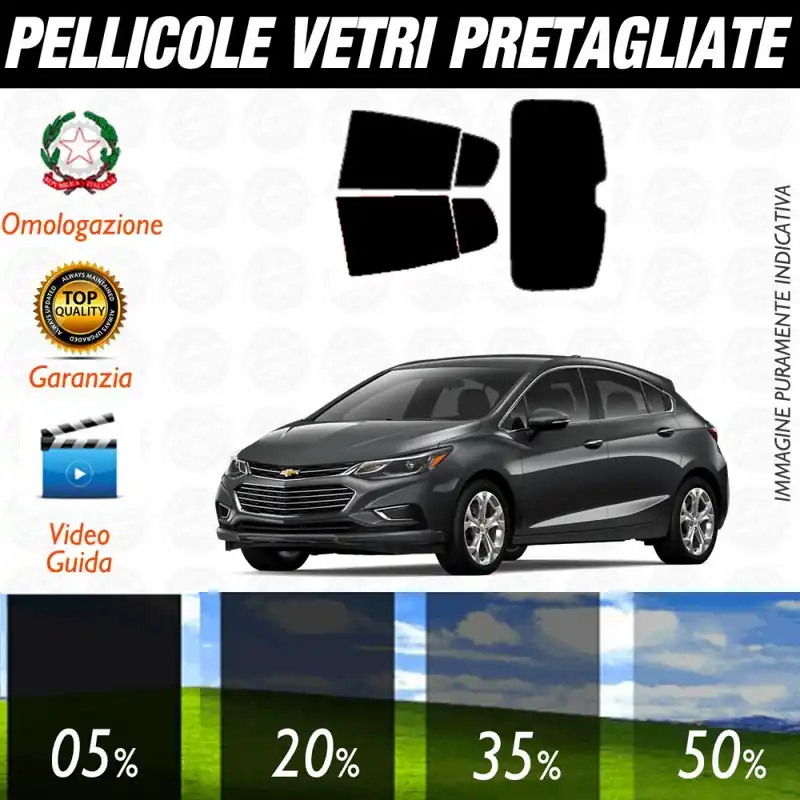 Chevrolet Cruze 5P dal 2011 ad OGGI Pellicole Oscuramento Vetri Posteriori Auto Pre Tagliate a Misura Di Tendenza