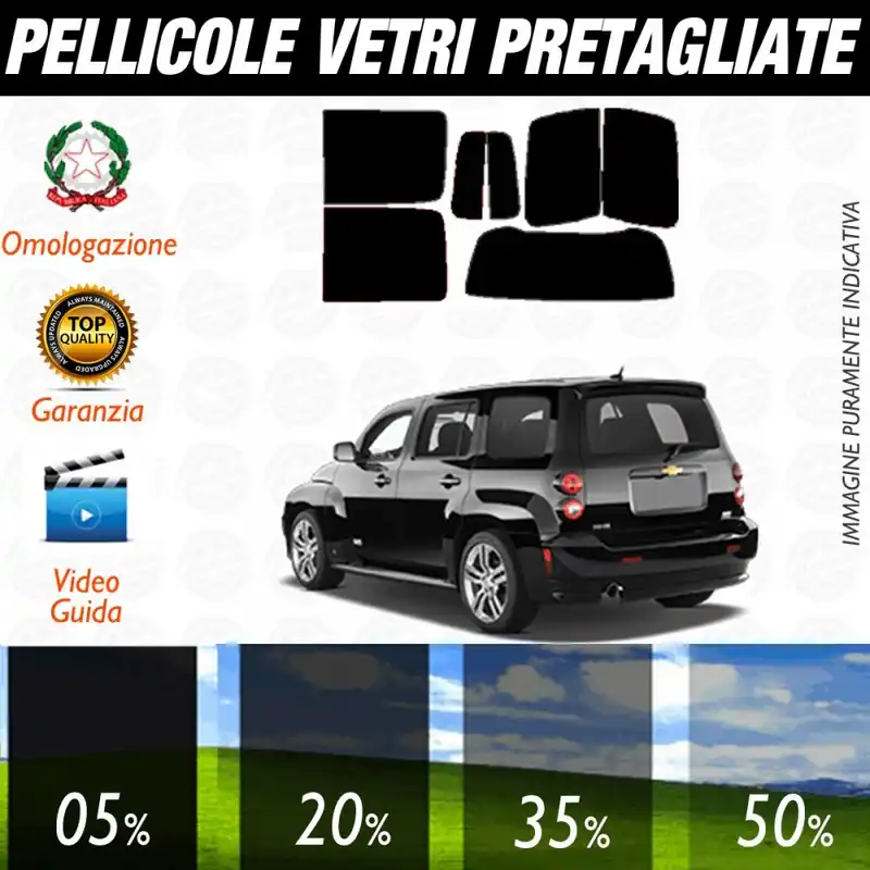 Ultimissimo Modello Chevrolet HHR dal 2006 ad OGGI Pellicole Oscuramento Vetri Posteriori Auto Pre Tagliate a Misura