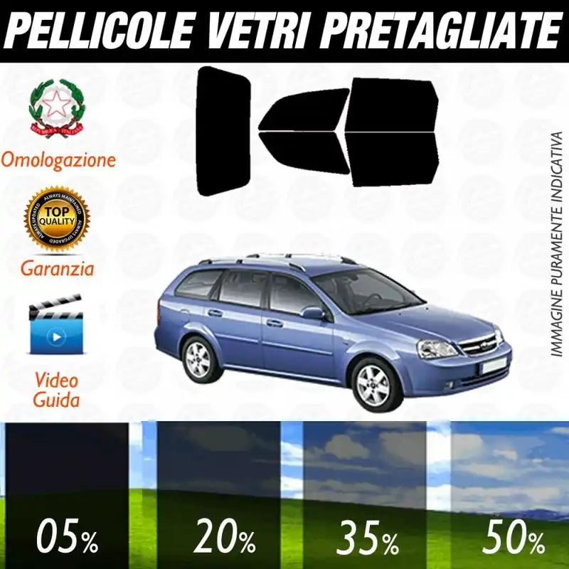 Chevrolet Nubira Sw dal 2008 ad OGGI Pellicole Oscuramento Vetri Posteriori Auto Pre Tagliate a Misura Direttamente Dal Produttore