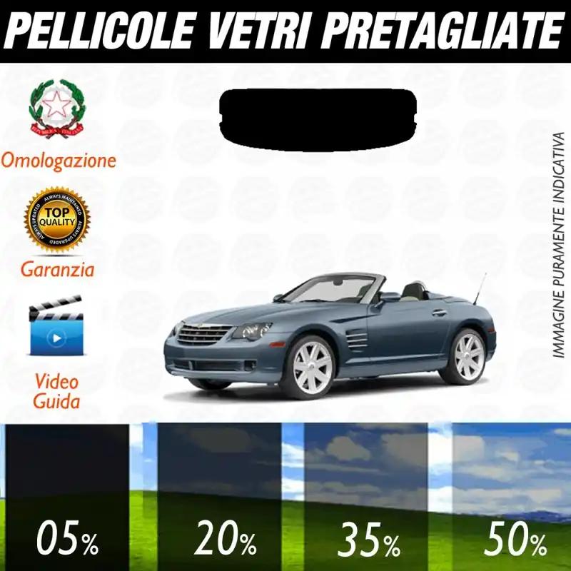 Chrysler Crossfire Cabrio dal 2004 al 2008 Pellicole Oscuramento Vetri Posteriori Auto Pre Tagliate a Misura Pagamento Sicuro