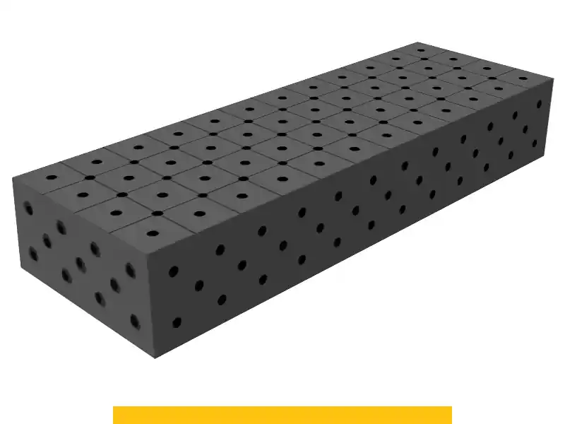 Solo Oggi Blocco di collegamento 1200x400x200mm SteelPlus GPPH, spessore 12mm, fori 16mm griglia diagonale