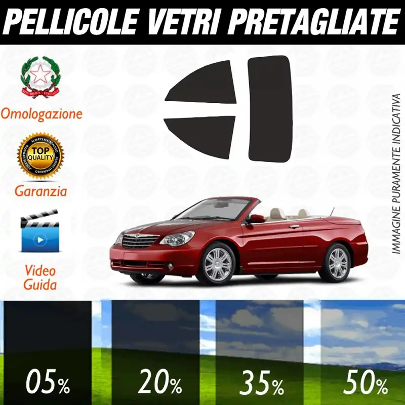 Di Tendenza Chrysler Sebring Cabrio dal 2007 ad OGGI Pellicole Oscuramento Vetri Posteriori Auto Pre Tagliate a Misura