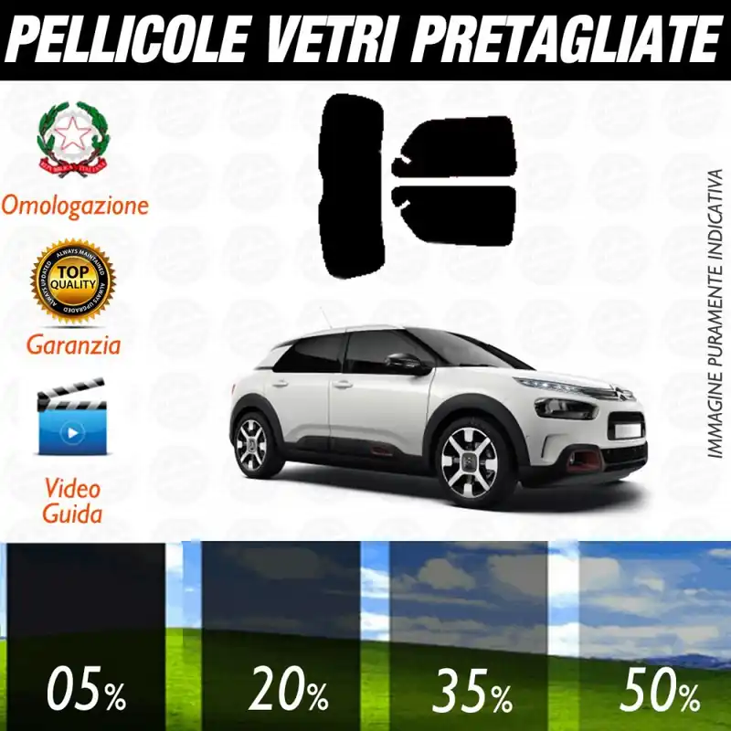 Citroen C4 Cactus dal 2018 ad OGGI Pellicole Oscuramento Vetri Posteriori Auto Pre Tagliate a Misura Miglior Prezzo