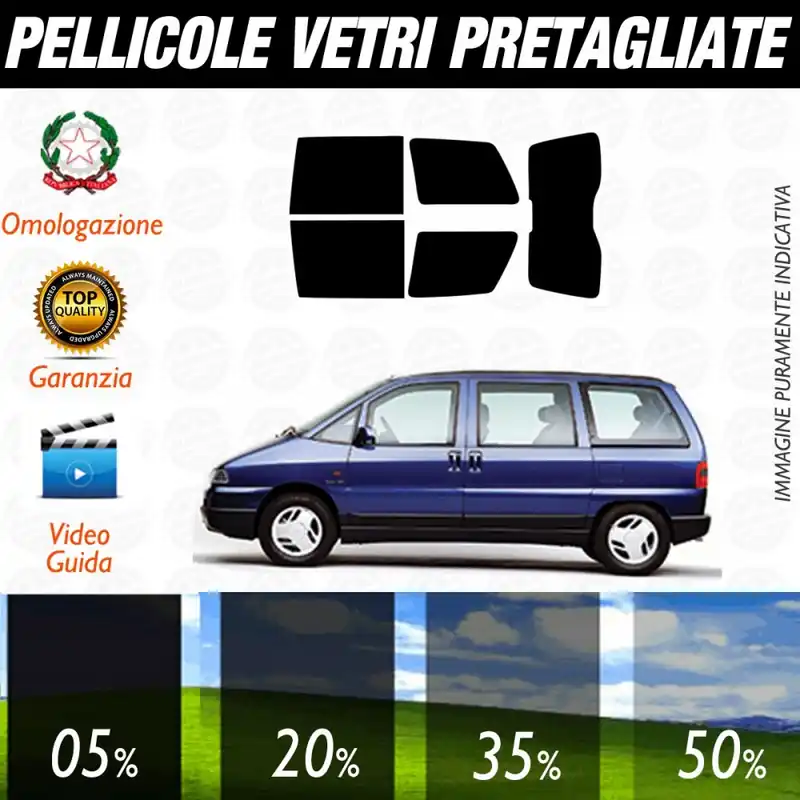Nuovo Arrivo Citroen Evasion dal 1995 al 2002 Pellicole Oscuramento Vetri Posteriori Auto Pre Tagliate a Misura