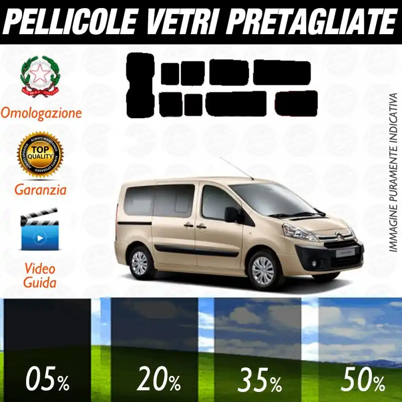 Citroen Jumpy dal 2007 al 2010 Pellicole Oscuramento Vetri Posteriori Auto Pre Tagliate a Misura Nuovo Arrivo