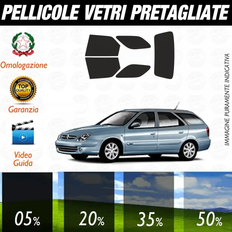 Citroen Xsara Break SW dal 1998 al 2006 Pellicole Oscuramento Vetri Posteriori Auto Pre Tagliate a Misura Offerta Del Giorno