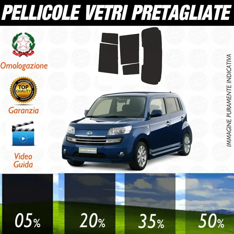 Spedizione Espresso Daihatsu Materia dal 2007 ad OGGI Pellicole Oscuramento Vetri Posteriori Auto Pre Tagliate a Misura