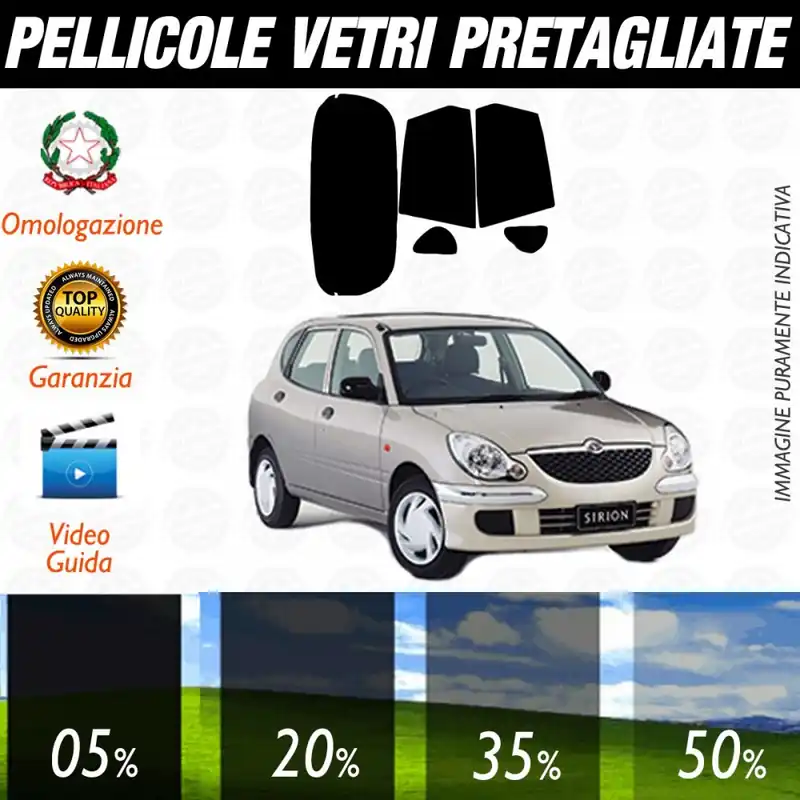 Daihatsu Sirion dal 1998 al 2004 Pellicole Oscuramento Vetri Posteriori Auto Pre Tagliate a Misura Offerta Del Giorno