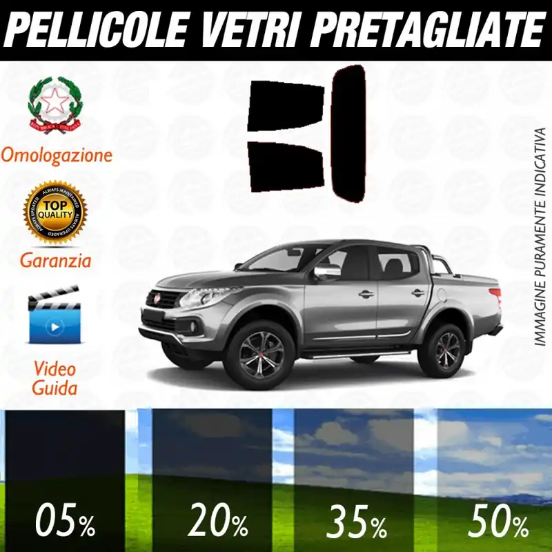 Fiat Fulback dal 2016 al 2017 Pellicole Oscuramento Vetri Posteriori Auto Pre Tagliate a Misura Plotter Compra Online