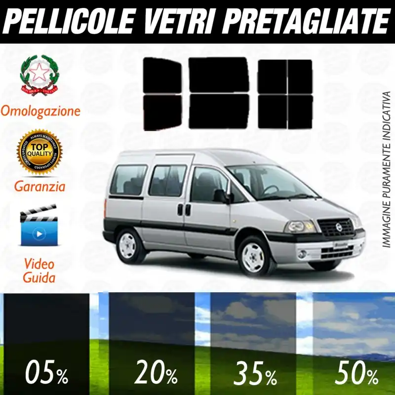 Promo Stagionale Fiat Scudo dal 1997 al 2006 Pellicole Oscuramento Vetri Posteriori Auto Pre Tagliate a Misura Plotter
