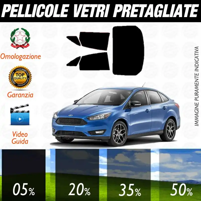 Must-Have Ford Focus Berlina dal 2011 ad OGGI Pellicole Oscuramento Vetri Posteriori Auto Pre Tagliate a Misura