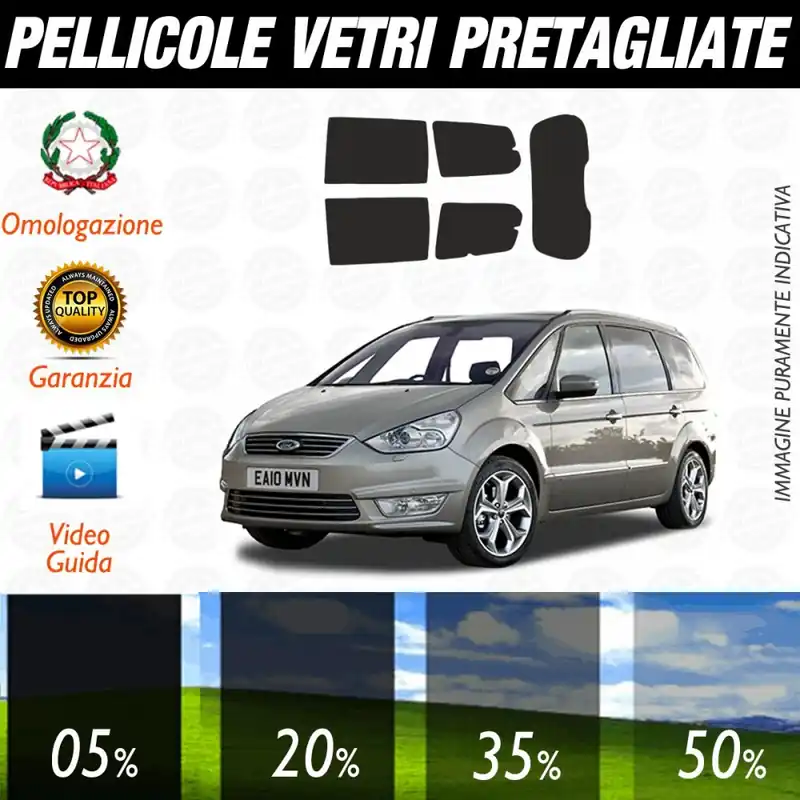 Ford Galaxy dal 2006 al 2009 Pellicole Oscuramento Vetri Posteriori Auto Pre Tagliate a Misura Offerta Del Giorno