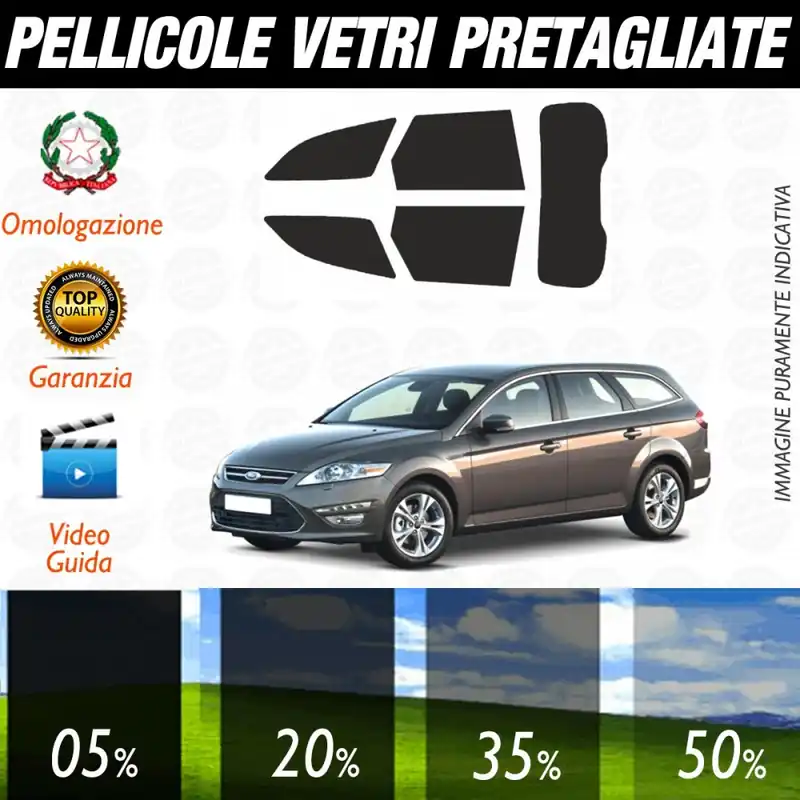 Più Venduto Ford Mondeo Sw dal 2007 al 2009 Pellicole Oscuramento Vetri Posteriori Auto Pre Tagliate a Misura