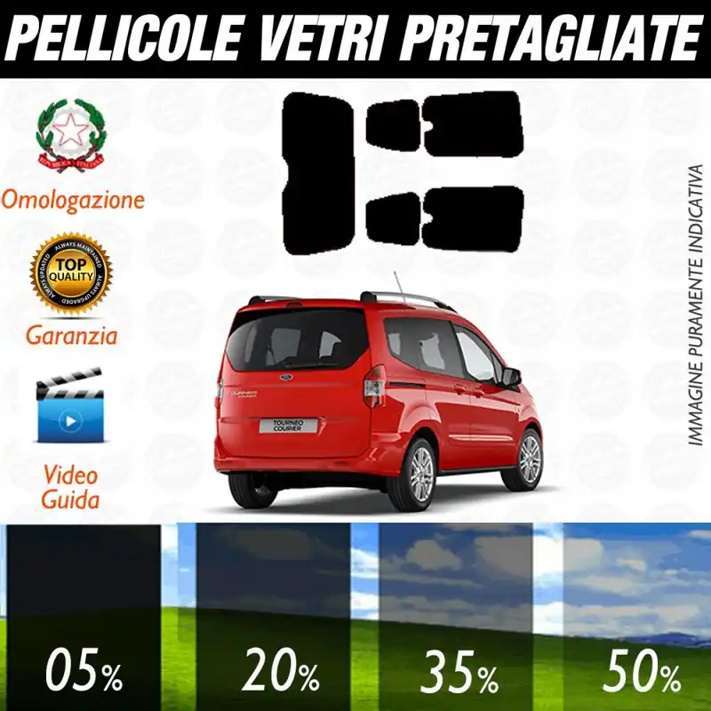 Prezzo Di Fabbrica Ford Torneo Courrier dal 2015 al 2016 Pellicole Oscuramento Vetri Posteriori Auto Pre Tagliate a Misura Plotter