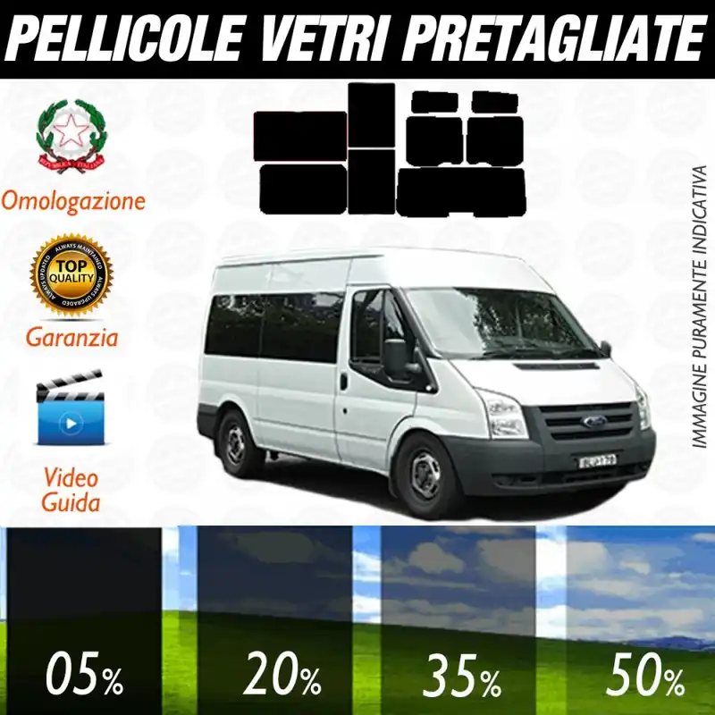 Ford Transit dal 2002 al 2006 Pellicole Oscuramento Vetri Posteriori Auto Pre Tagliate a Misura Plotter Occasione