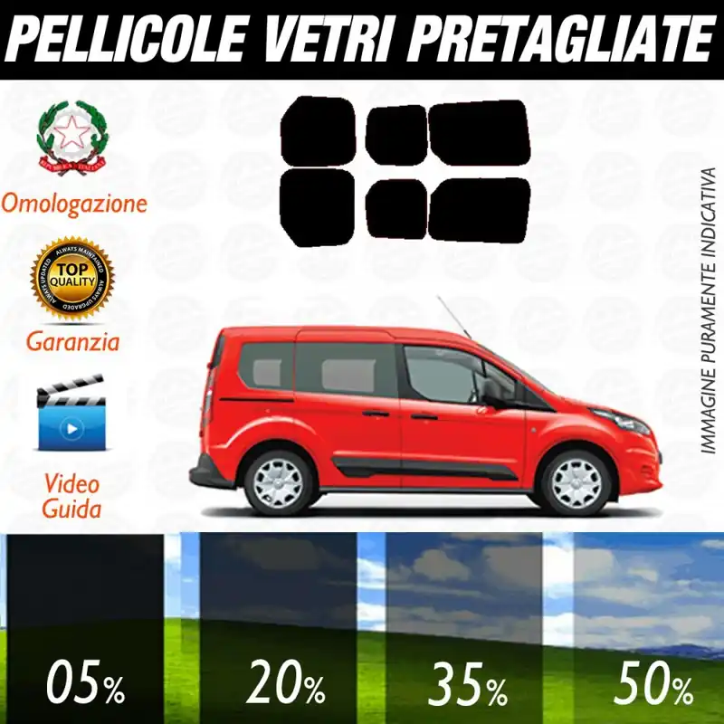 Ford Transit Connect dal 2014 ad OGGI Pellicole Oscuramento Vetri Posteriori Auto Pre Tagliate a Misura Plotter Non Perdere
