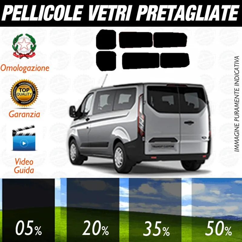Soddisfatti O Rimborsati Ford Transit Custom dal 2013 ad OGGI Pellicole Oscuramento Vetri Posteriori Auto Pre Tagliate a Misura Plotter