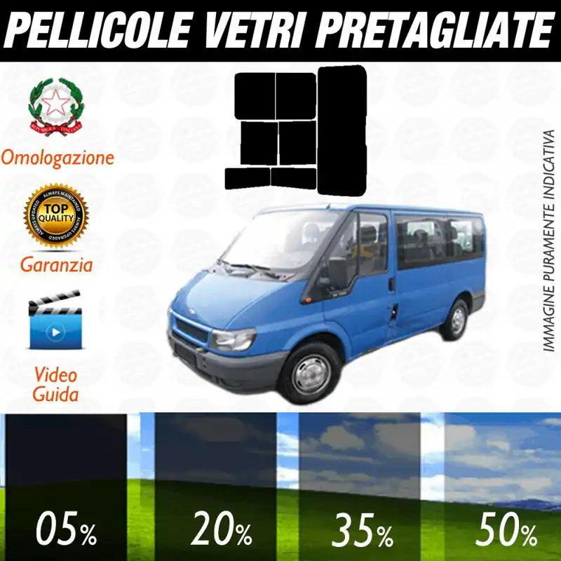 Ford Transit Tourneo dal 2003 al 2006 Pellicole Oscuramento Vetri Posteriori Auto Pre Tagliate a Misura Plotter Super Prezzo