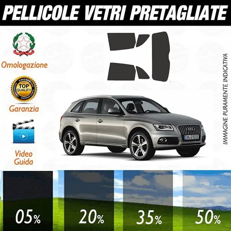 Audi Q5 dal 2009 al 2016 Pellicole Oscuramento Vetri Auto Pre Tagliate a Misura Ultimissimo Modello
